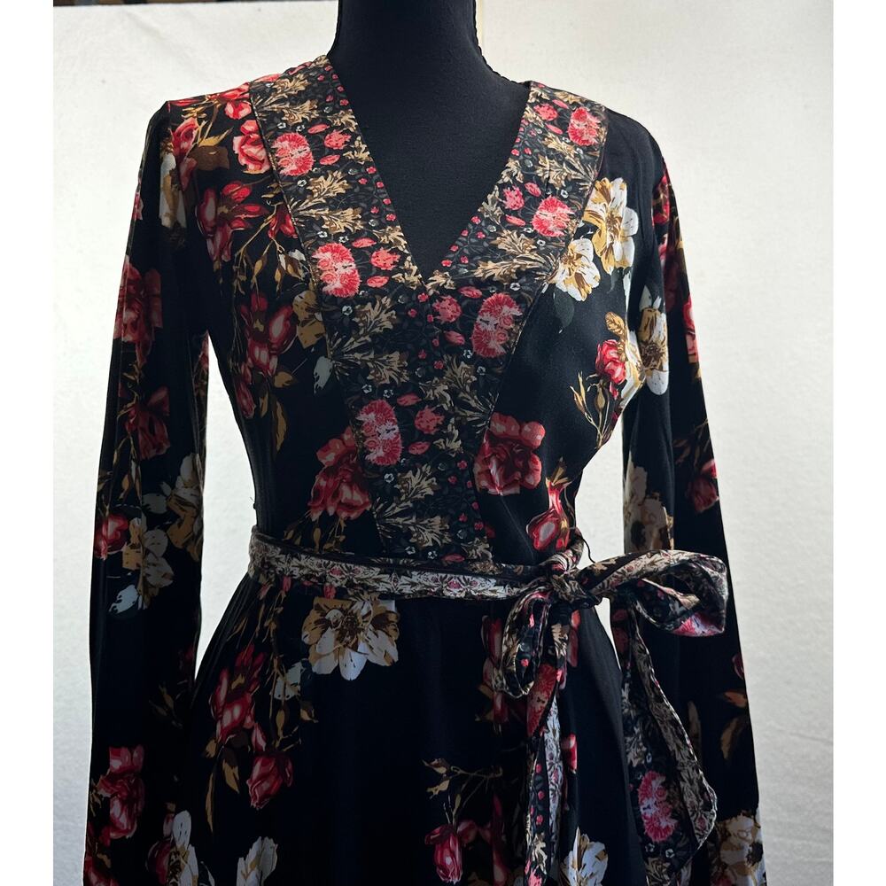 Venus Balloon Sleeve Ruffle Mini Dress w/Flare Skirt Size 4 Flirty Bohowestern - Picture 4 of 11